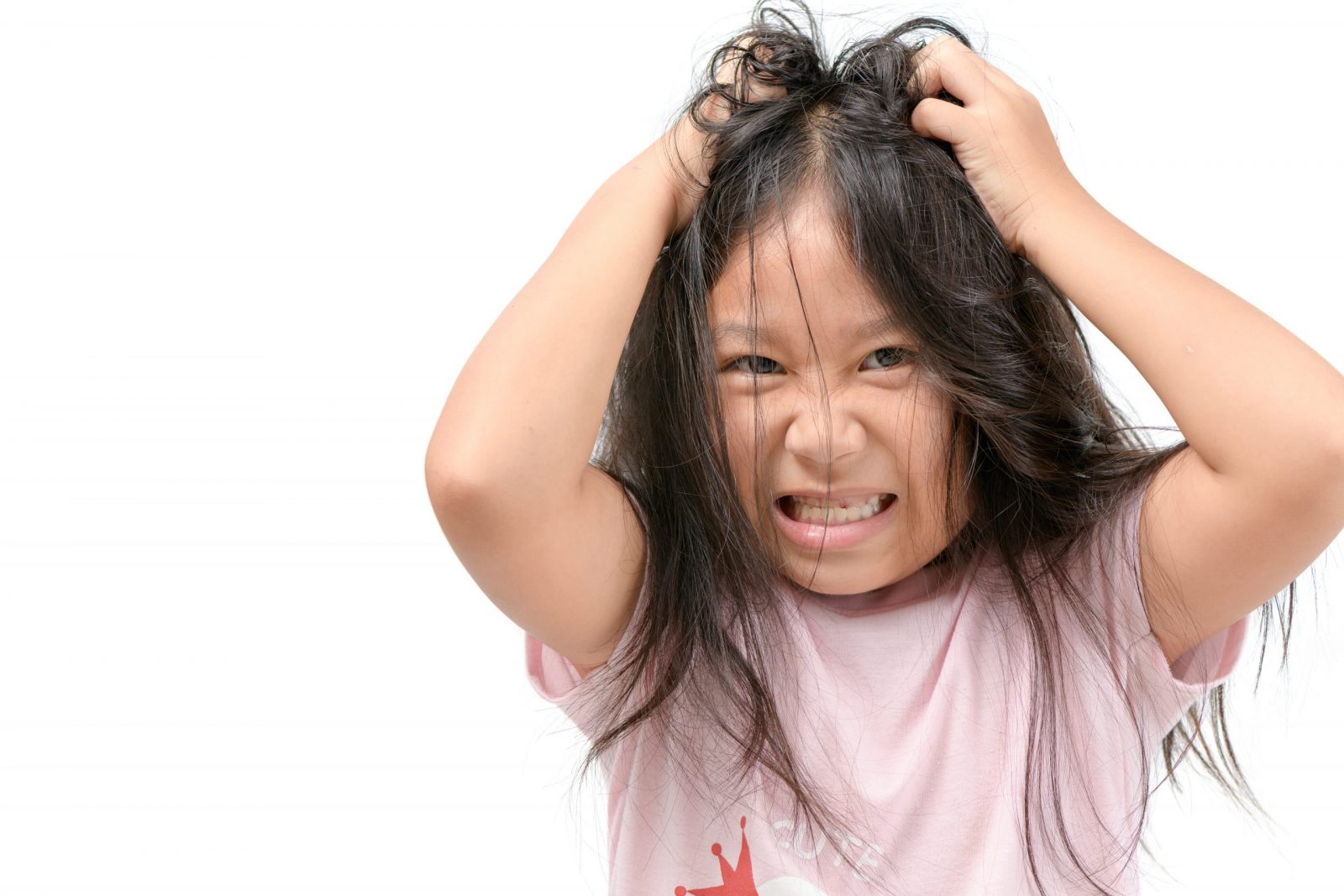 young girl itchy head